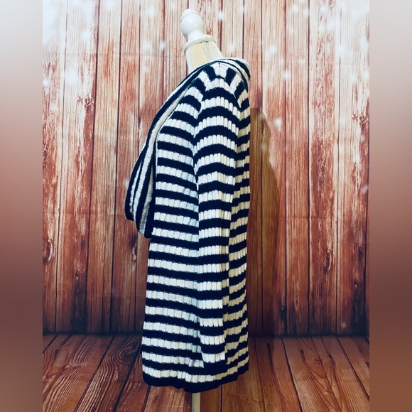 Women’s 2X Sweater Ashley Stewart Blue White Striped Draped Cowl Neck Soft Knit - Picture 8 of 11